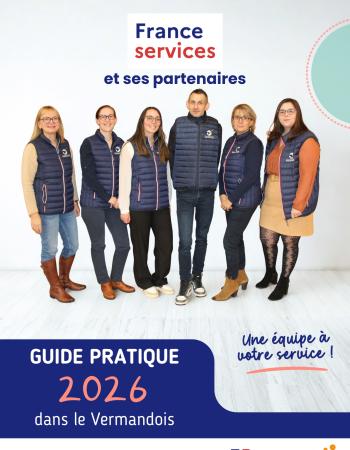 Couverture du guide 2026 France services, vermandois en ligne et partenaires