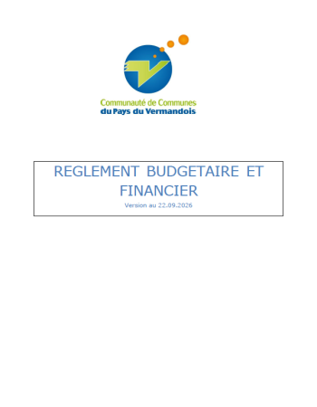 Visuel de la couverture du règlement budgétaire et financier