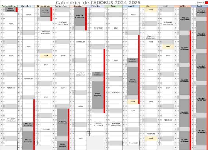 Adobus 2024-2025 planning 8-11 ans