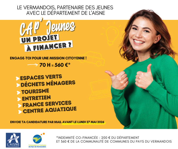 Affiche Cap'Jeunes été 2026, tous les renseignements sur la page web